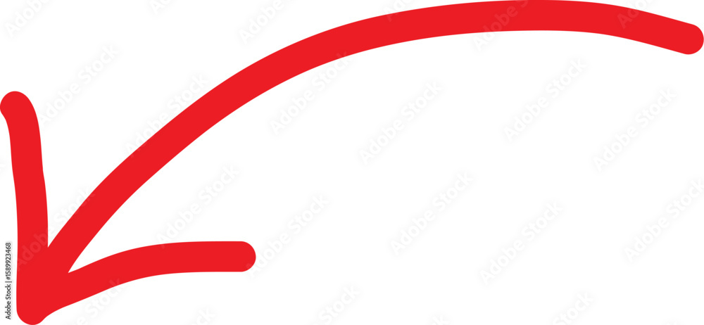 Poster hand drawn red arrow illustration with a cat element perfect for emphasizing direction and adding a 
