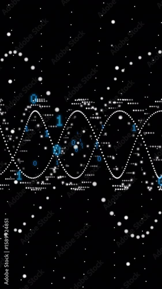 Poster animation of binary coding over dna strand