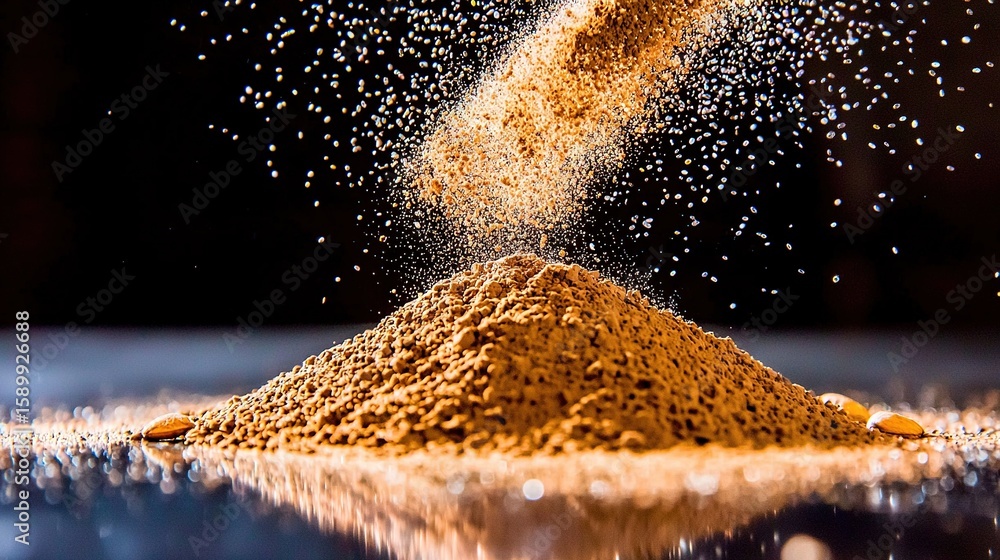 Aufkleber a pile of sand is placed atop a table next to another stack of sand on the same table