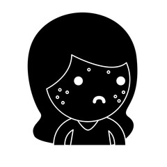 Illustration of a Girl Feeling Stress and Causing Acne