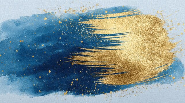 Luxury Gold Social media stories and post , Vector invitation design with golden brush, Gold Powder and blue watercolor decoration style background vector, no logos, no brands