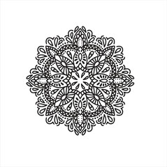 An ornate, vintage round lace floral mandala design with an ornamental pattern