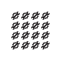 Black wrench and gear icons arranged in a grid tool mechanical