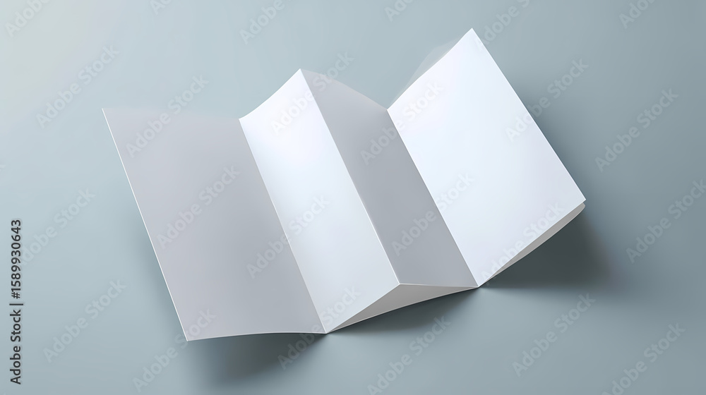 Canvas Prints clean blank tri fold brochure template for mock up on an isolated background. leaflet, pamphlet, fly