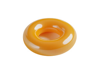 Orange Glossy Torus Shape on Transparent Background