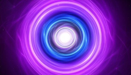 Abstract concentric circles of vibrant purple and blue light
