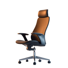 Office chair isolated on white, transparent
