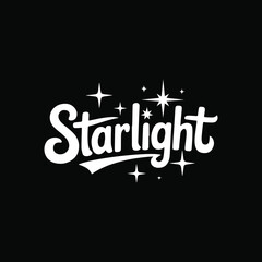 Starlight Logo Sparkling Handwritten Script for Entertainment or Luxury Brands