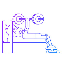Illustration of Man Doing Barbell Bench Press Exercise