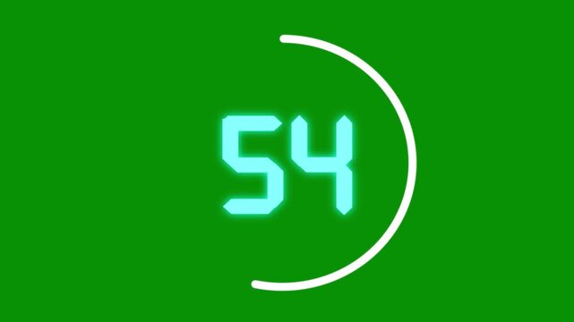 Green Screen Digital Loader &ndash; 100% Counter with Neon Glow Progress Animation 4k resolution