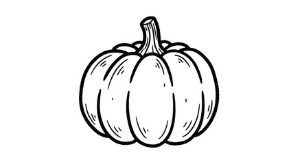 Vector illustration of a pumpkin in chalk drawing style on transparent background  