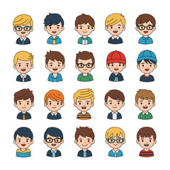 Adorable Cartoon Boy Avatar – Flat Style Vector Character Design