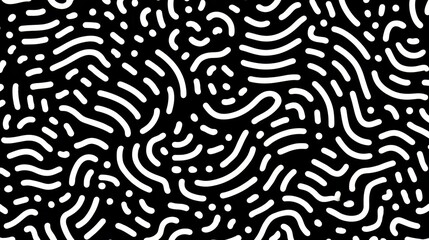 Black and white image of a pattern of lines and dots