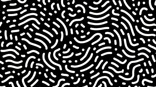 Black and white image of a pattern of lines and dots