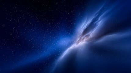 Obraz premium Blue sky with a few stars and a large cloud