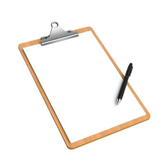 clipboard with a pen  isolated on a white, transparent background