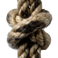 Rope knot tied strong on transparent background