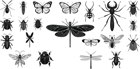 Insects Silhouette Vector Bundle