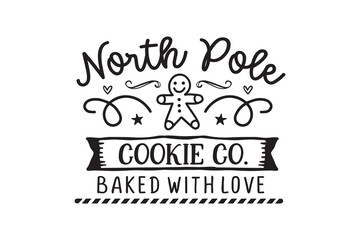 North Pole Cookie Co. Christmas Sign SVG Typography Design