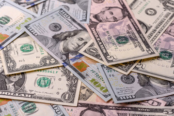 USA money, cash paper dollars, american business and financial transactions. Cash dollars