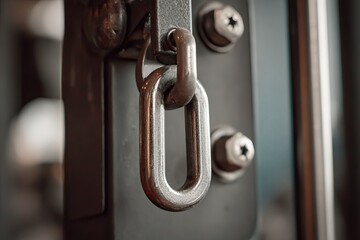 Obraz premium Close-up of metal security chain