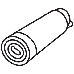 Rolled yoga mat simple black line art rolled up exercise equipment