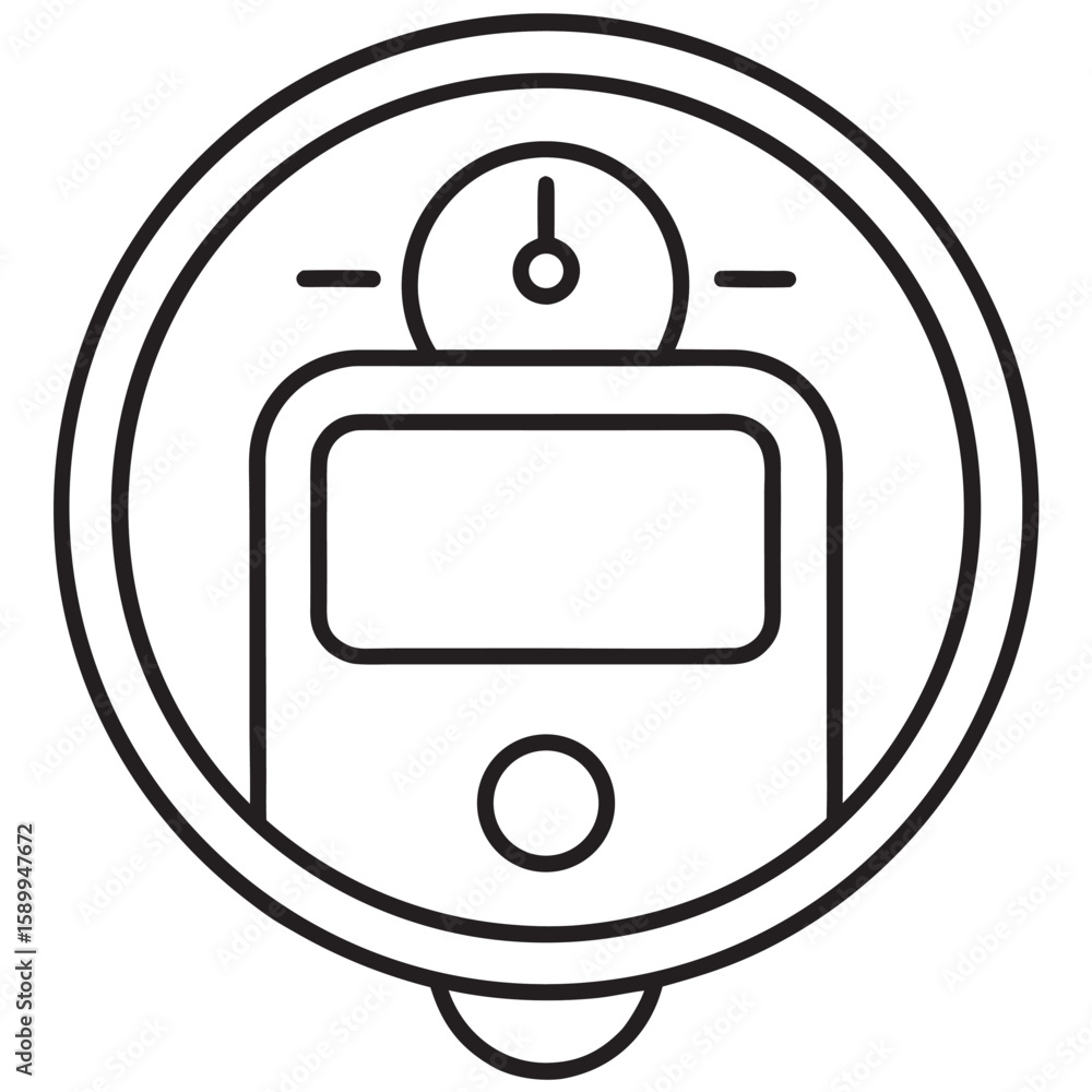 Poster smart energy meter icon with dial and display smart meter technology