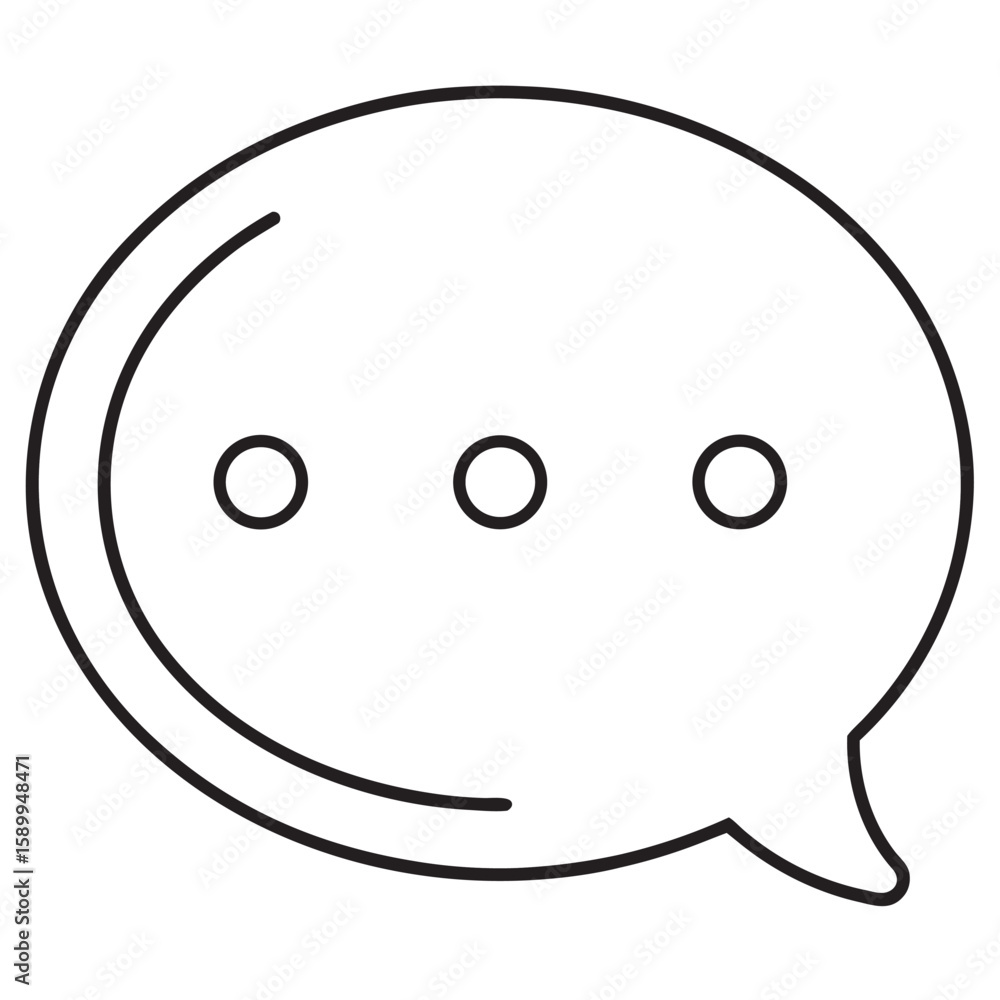 Poster speech bubble with three dots outline chat communication