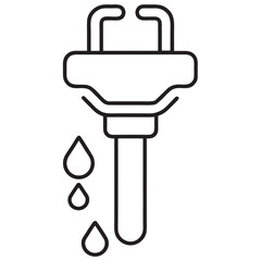 Obraz premium Water leak detector sensor with dripping water plumbing