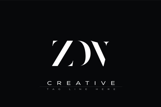 ZDN abstract letter logo design. This logo is designed by three abstract letters.