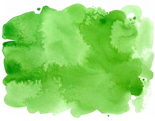 Abstract vibrant green watercolor splash