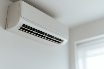 Wall-Mounted Air Conditioner: Cool comfort with a sleek, modern design, blending seamlessly into the room's decor for efficient climate control.