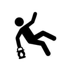 a man falling holding a latern