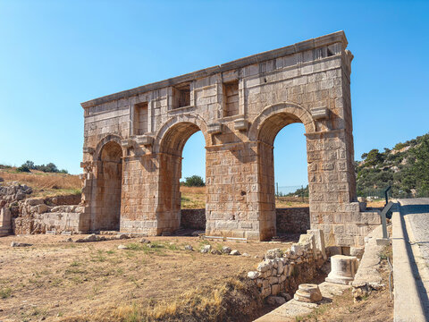 Fototapeta The ancient city of Patara, the capital of Lycia, is located near Gelemiş Village in Antalya province