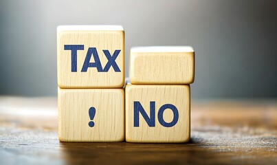 
Wooden blocks with the words Tax, yes or no. Taxes payment concept. Tax evasion. Taxation. Business and finance. Choose, make a choice

