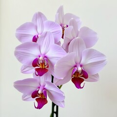 Happy orchid purple orchid flower with pink flowers on white background