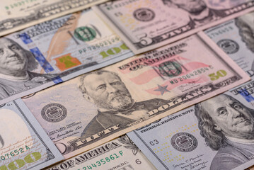 USA money, cash paper dollars, american business and financial transactions. Cash dollars