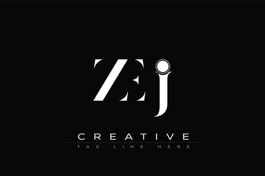 ZEJ abstract letter logo design. This logo is designed by three abstract letters.