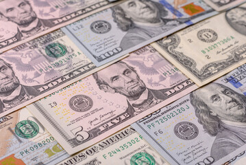 USA money, cash paper dollars, american business and financial transactions. Cash dollars