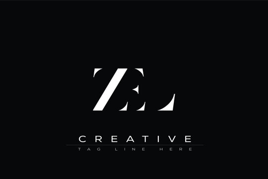 ZEL abstract letter logo design. This logo is designed by three abstract letters.