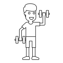 Illustration of a man lifting dumbbells