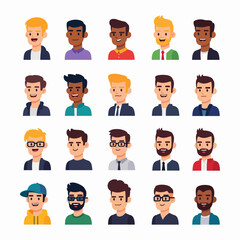 Adorable Cartoon Man Avatar – Flat Style Vector Character Design