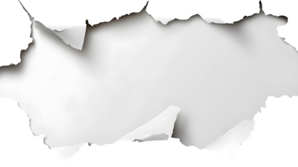 Torn Paper Edge 3d rendered, isolated on transparent background