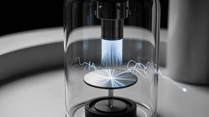 Spectacular Science: A captivating image of a scientific experiment is captured, showcasing a focused demonstration of light, revealing intricate details and innovation. 