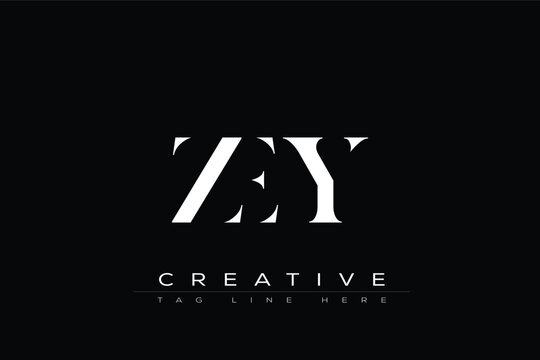 ZEY abstract letter logo design. This logo is designed by three abstract letters.