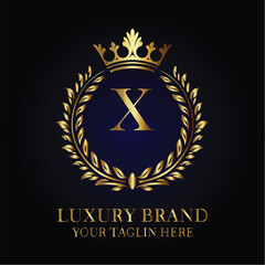 Elegant Royal Luxury Brand Logo Design Letter X Logo

