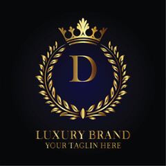 Elegant Royal Luxury Brand Logo Design Letter D Logo

