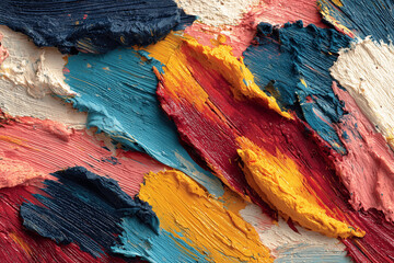 Colorful abstract painting with bold brush strokes creating a vibrant texture in artistic expression