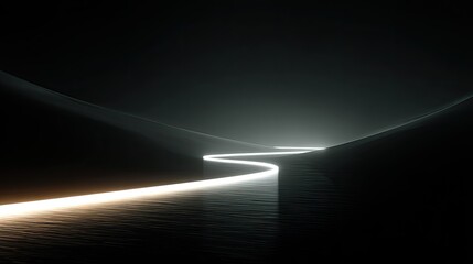 Bright path through dark landscape