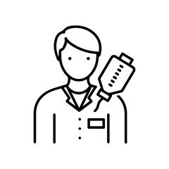 Medical Professional with Intravenous Drip Infusion Healthcare Illustration.
